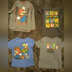 Lot of 4 Super Mario shirts